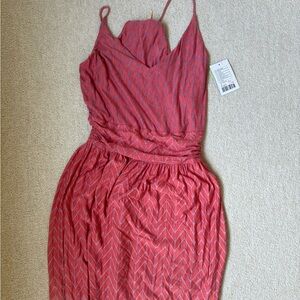 Anthropologie Pink Pleated Wrap Sundress Halter Cocktail